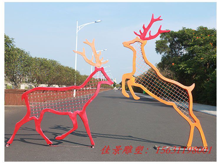 公园动物摆件 ,不锈钢网格鹿雕塑 (2) 公园动物摆件 ,不锈钢网格鹿雕塑 (2)