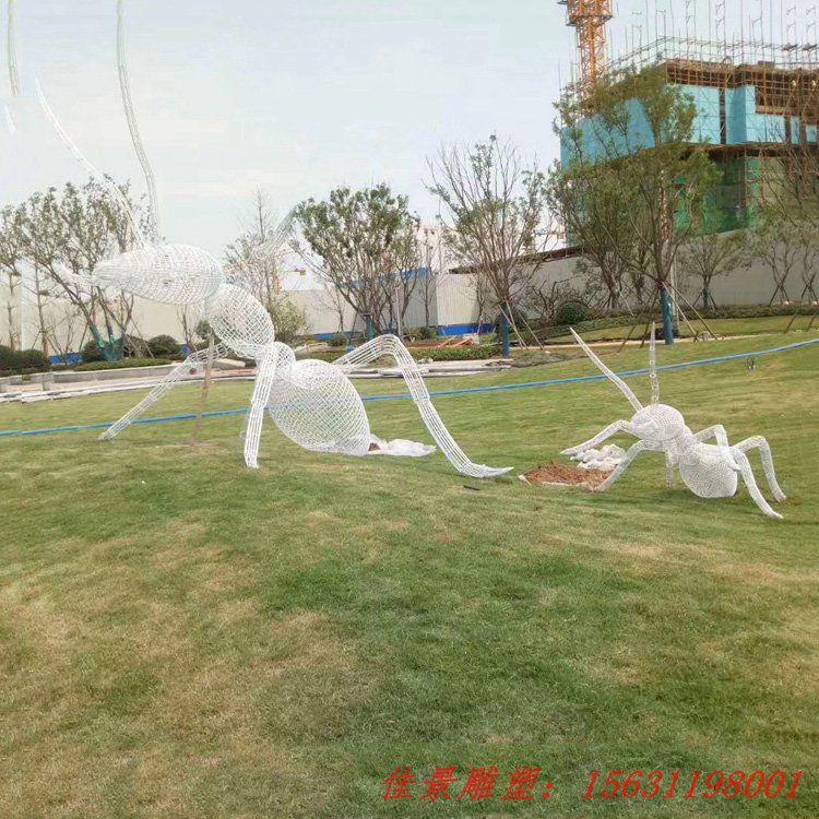 不锈钢镂空蚂蚁雕塑，公园景观摆件 (3)