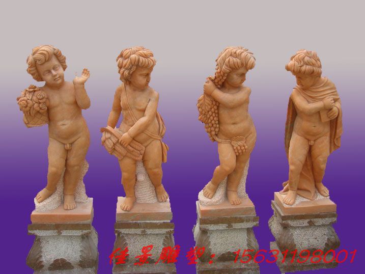 石头小天使雕塑，欧式石头小天使