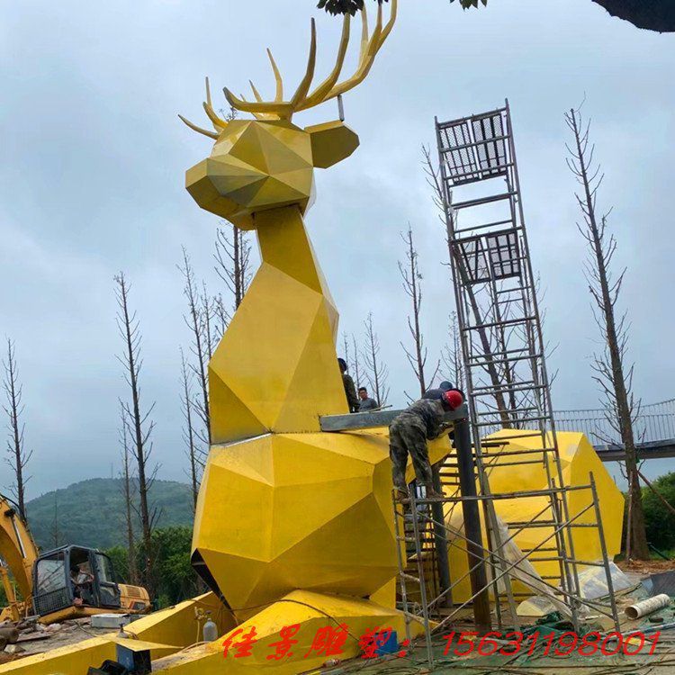 不锈钢雕塑定制 大型几何块面廘雕塑 镀锌板长颈鹿 金属商业街梅花鹿摆件 雕塑生产厂 (5) 不锈钢雕塑定制 大型几何块面廘雕塑 镀锌板长颈鹿 金属商业街梅花鹿摆件 雕塑生产厂 (5)