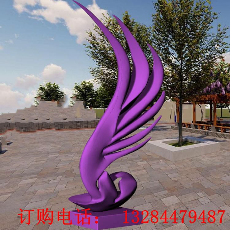厂家不锈钢翅膀广场园林景观雕塑地产楼盘景观工程大型不锈钢雕塑 (4)