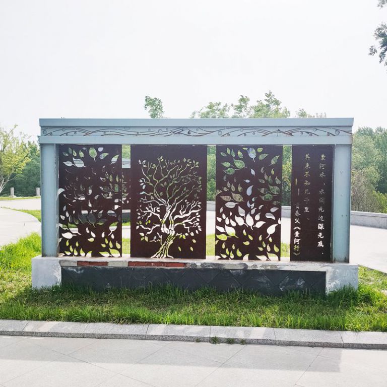 不锈钢景墙雕塑如何与周围环境相融合