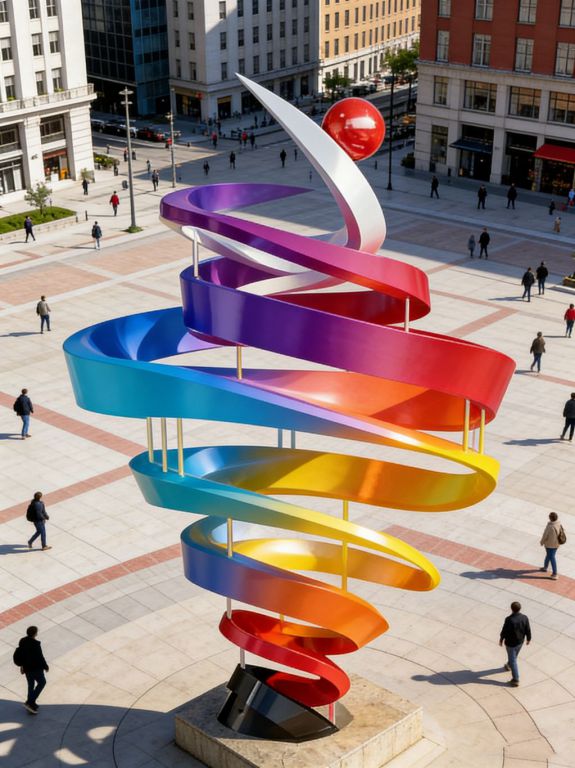 飘带雕塑如何实现与灯光系统的融合