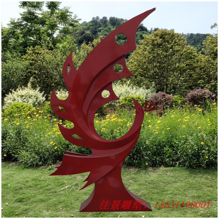 城市不锈钢景观凤凰雕塑