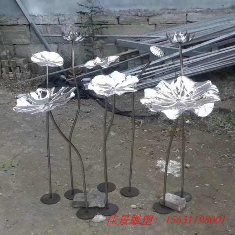 镜面不锈钢荷花雕塑