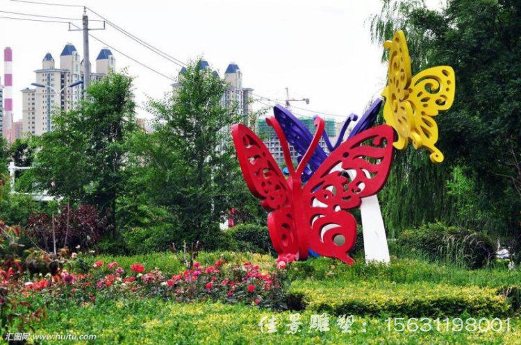 广场不锈钢蝴蝶雕塑