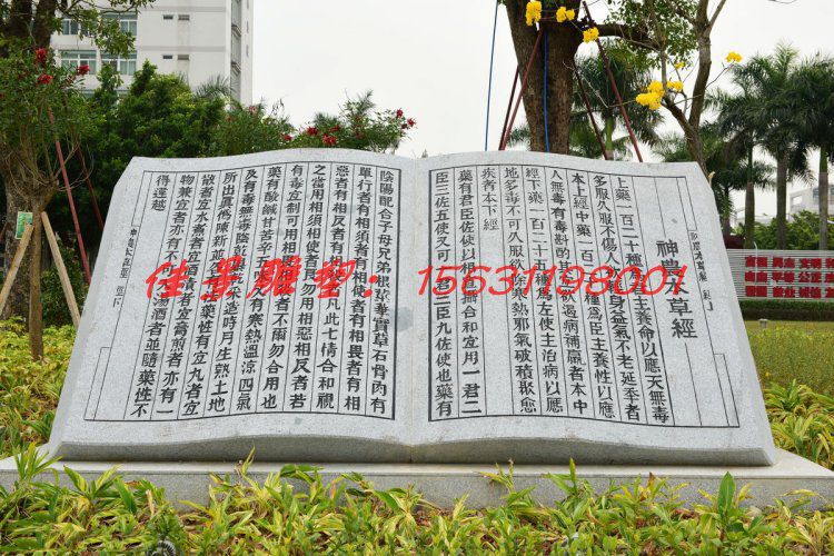 本草纲目书籍石雕