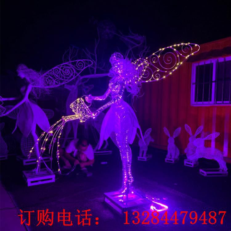不锈钢发光仙子雕塑