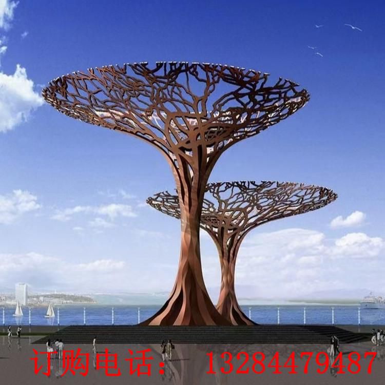 大型不锈钢异型树雕塑