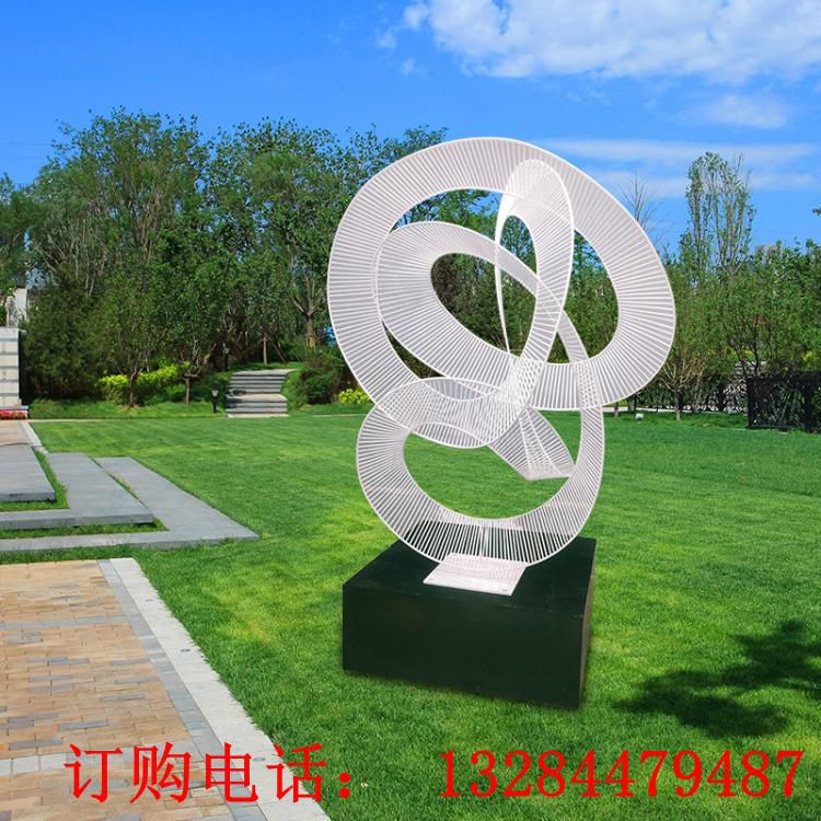 不锈钢抽象飘带雕塑