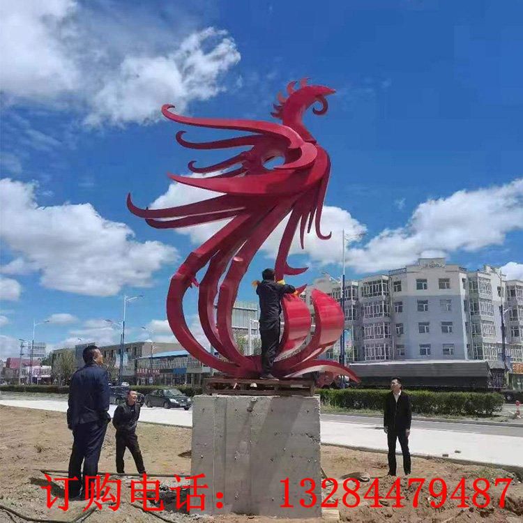 不锈钢抽象凤凰雕塑