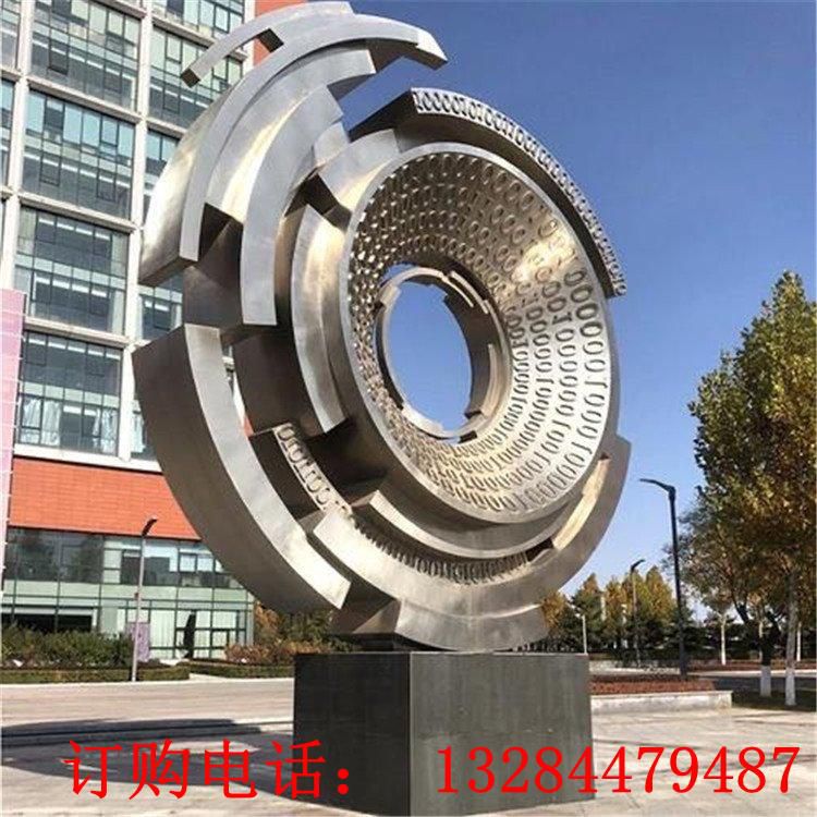 大型不锈钢抽象圆环雕塑