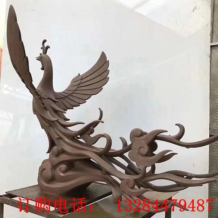 铸铜凤凰雕塑