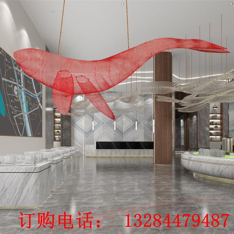 不锈钢镂空鲸鱼雕塑