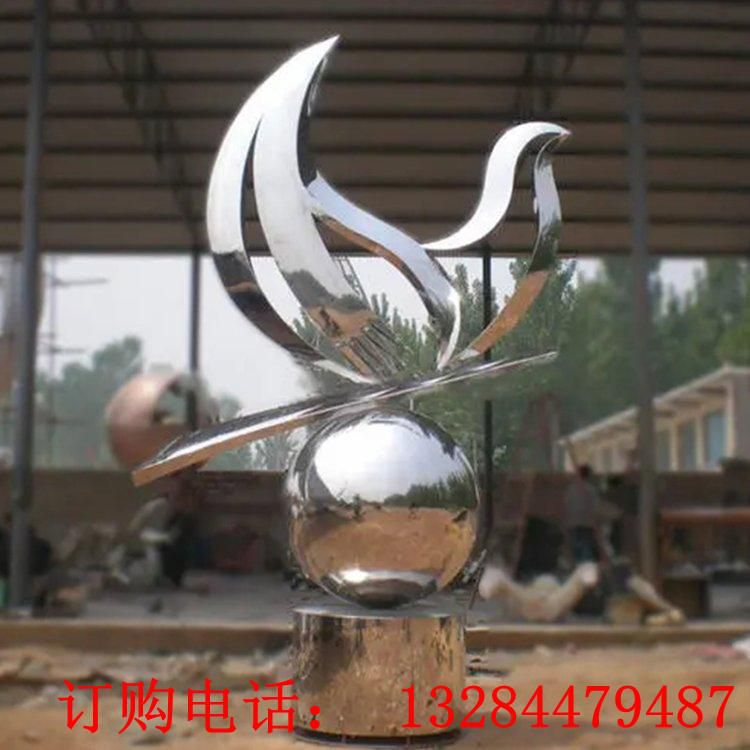 不锈钢抽象鸽子雕塑