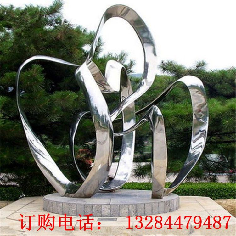 不锈钢抽象飘带雕塑