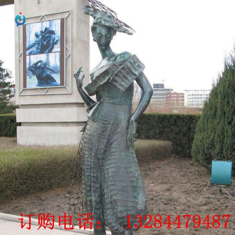 铸铜女人模特雕塑