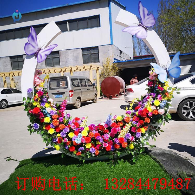 不锈钢圆环花架公园雕塑