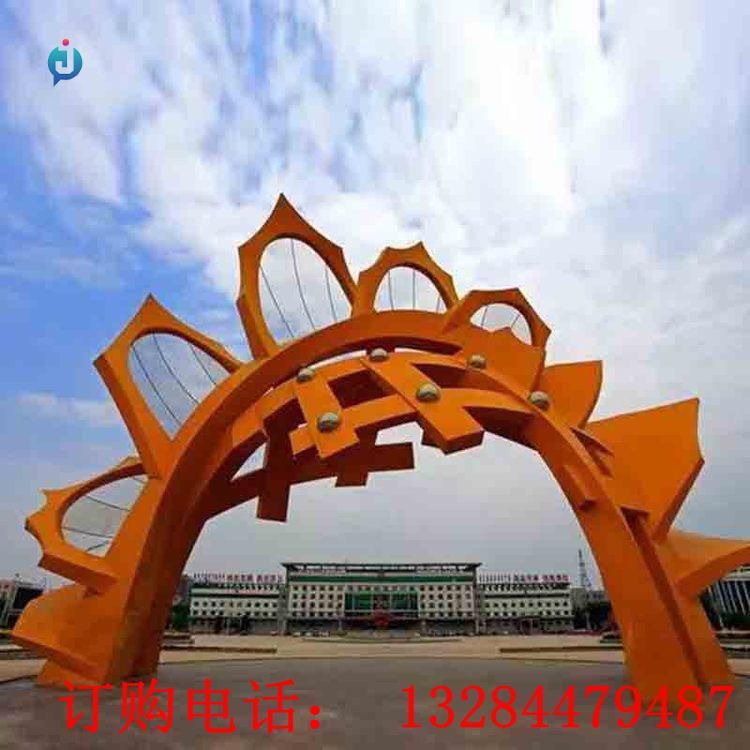不锈钢向日葵拱门雕塑