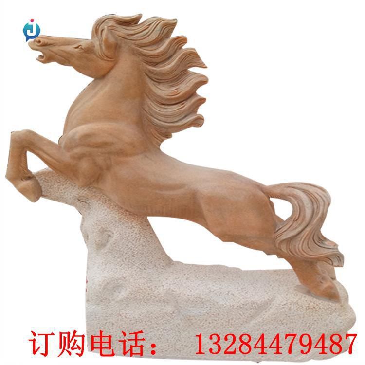 石雕马动物雕塑