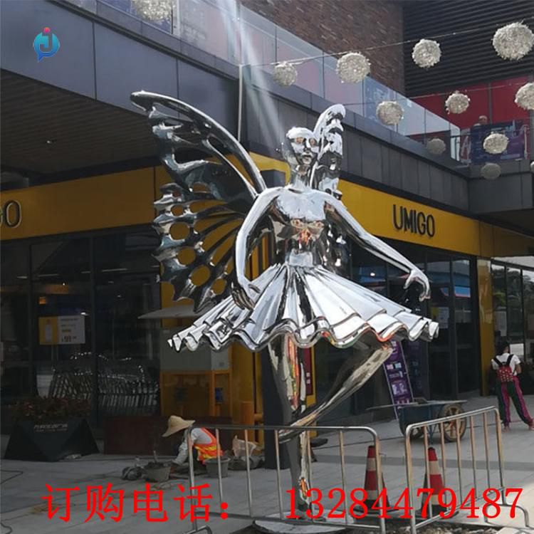 不锈钢精灵跳舞雕塑