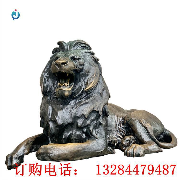 铸铜狮子门口雕塑