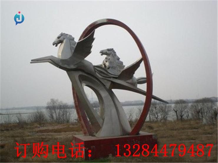 不锈钢抽象飞马雕塑
