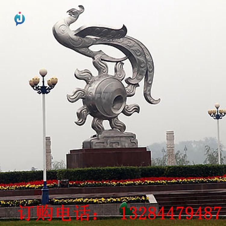 不锈钢太阳凤凰雕塑