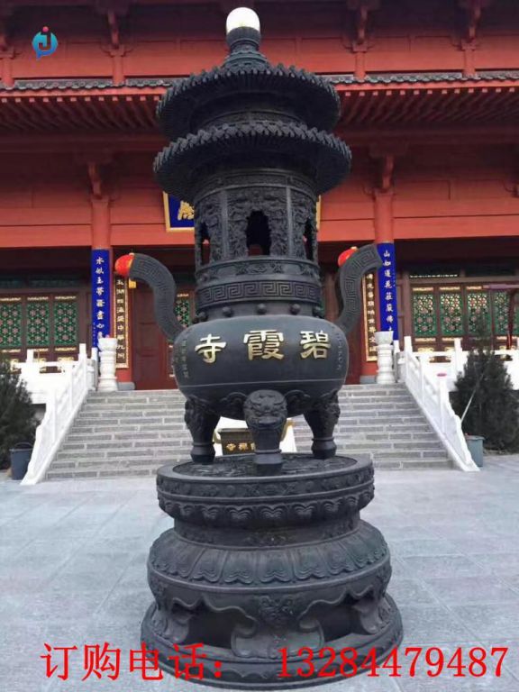 铸铜香炉寺庙雕塑