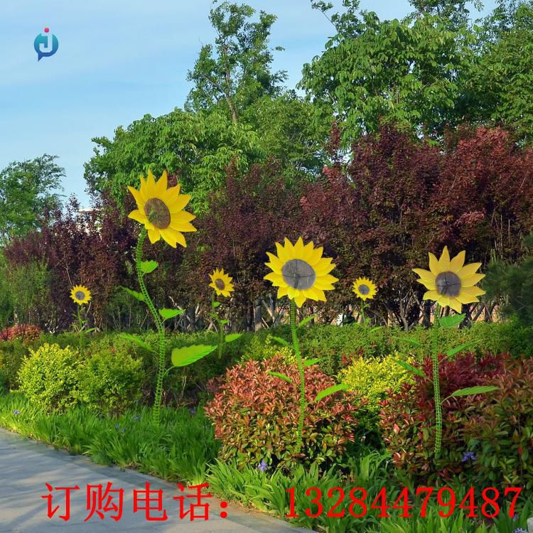 不锈钢彩绘向日葵雕塑