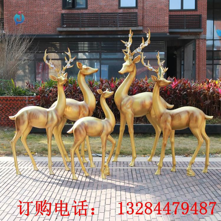 铸铜招财鹿雕塑