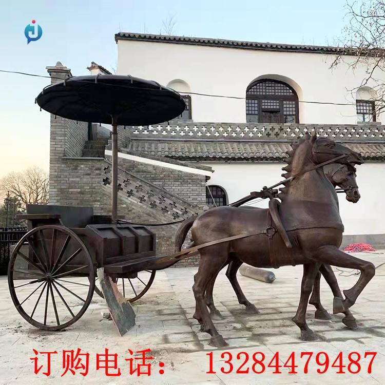 铸铜马车雕塑