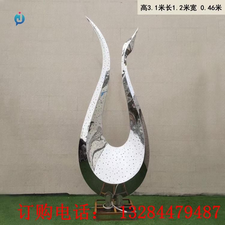 不锈钢抽象天鹅雕塑