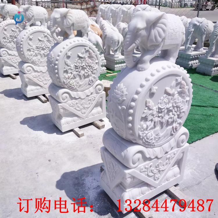 石雕大象门墩雕塑