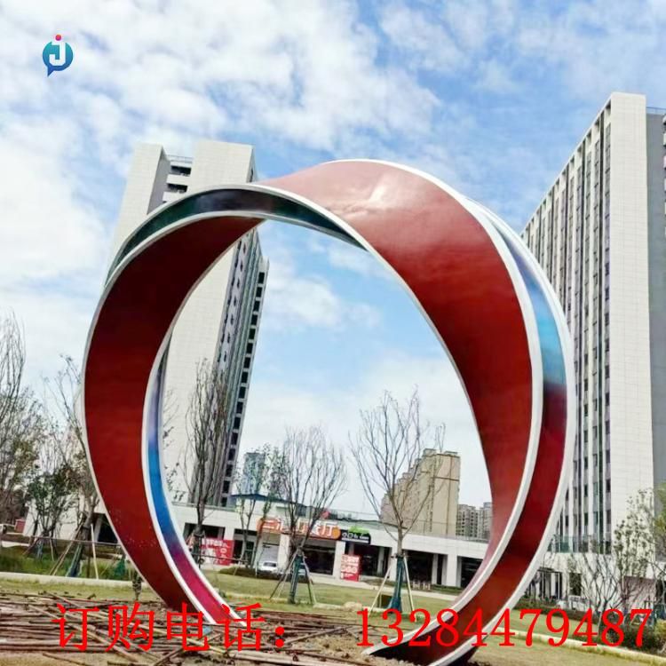 不锈钢圆环雕塑
