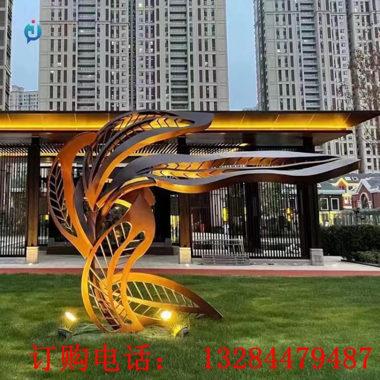 铸铜异型树叶雕塑