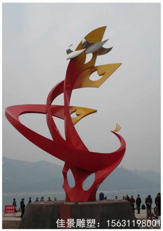 不锈钢景观抽象凤凰雕塑