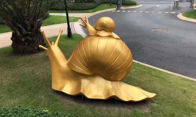 不锈钢母子蜗牛雕塑