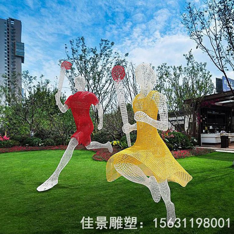 不锈钢火炬手雕塑