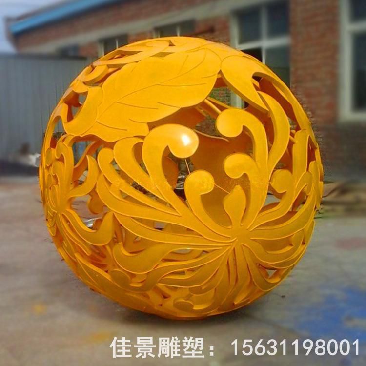 镂空球标志不锈钢雕塑