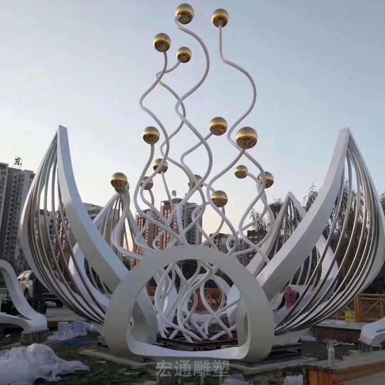 荷花景观公园不锈钢雕塑