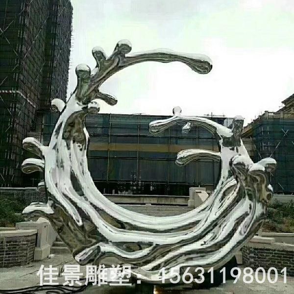 商场镜面海浪不锈钢雕塑