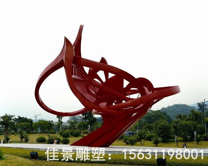 商场红色标志不锈钢雕塑