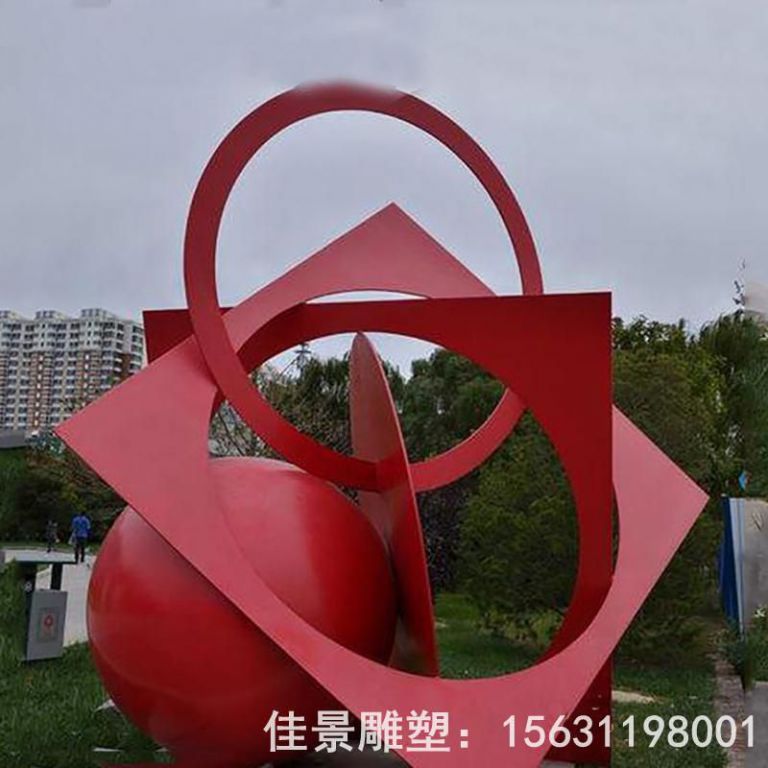 景区红色标志不锈钢雕塑