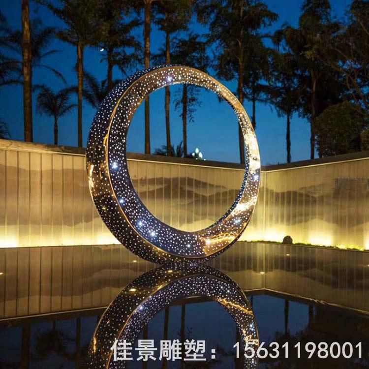 发光圆环标志不锈钢雕塑