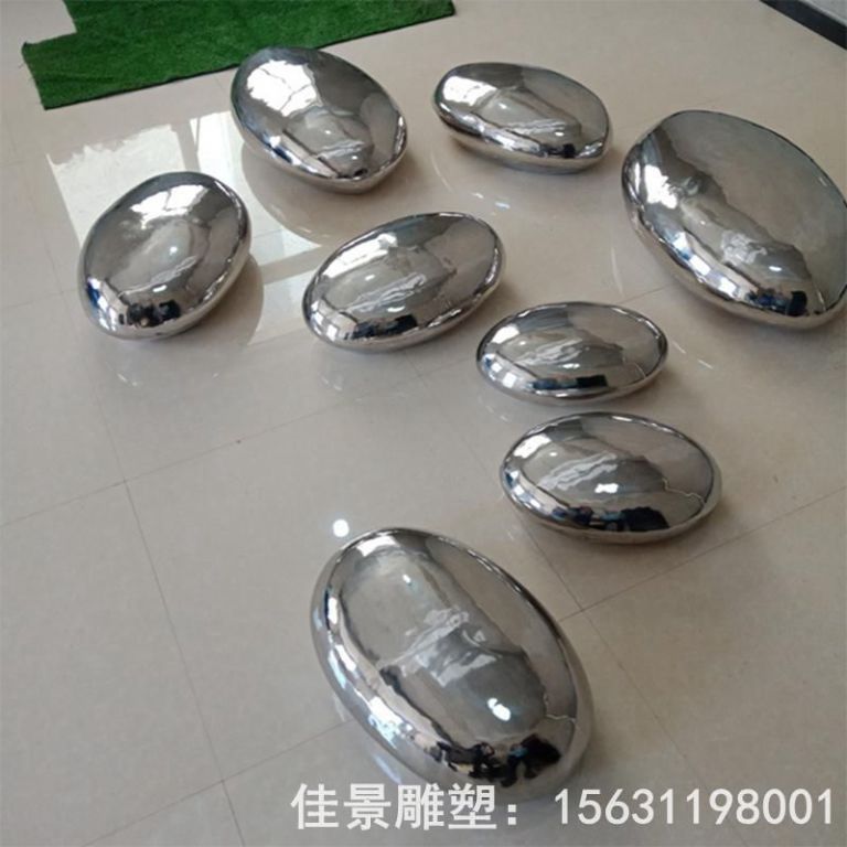 抽象鹅卵石不锈钢雕塑