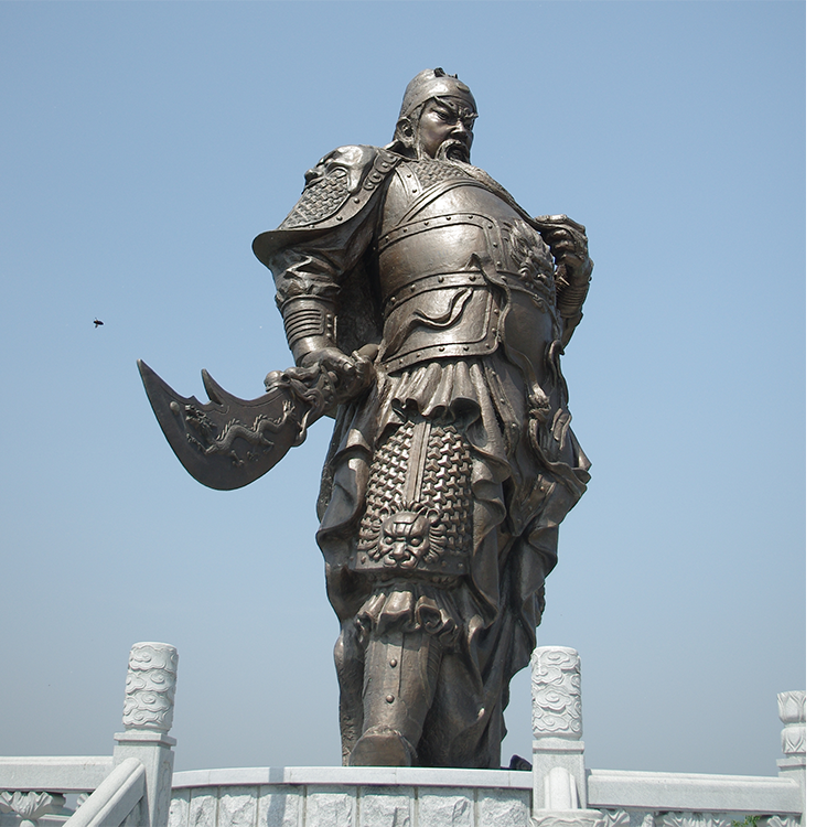 古代关羽小区人物铜雕