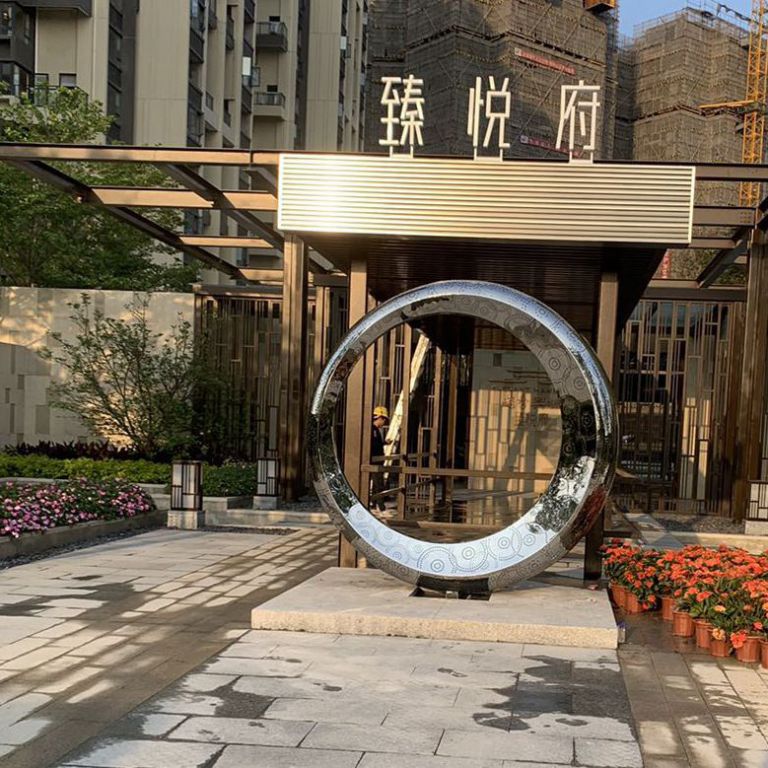 不锈钢月亮广场标志雕塑