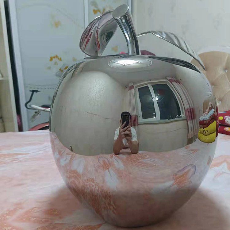 不锈钢镜面苹果景观雕塑