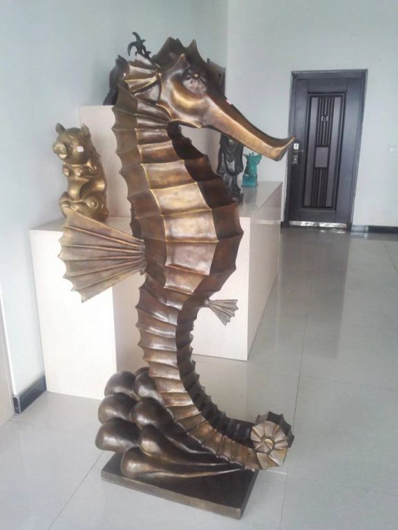 不锈钢海马海洋动物雕塑